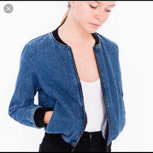American Apparel Denim Bomber Jacket